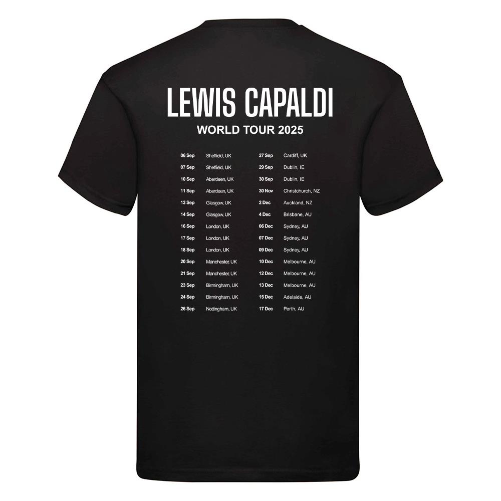 Lewis Capaldi 2025 World Tour T-Shirt Unisex Concert Fan Merch Tee - Picture 5 of 5