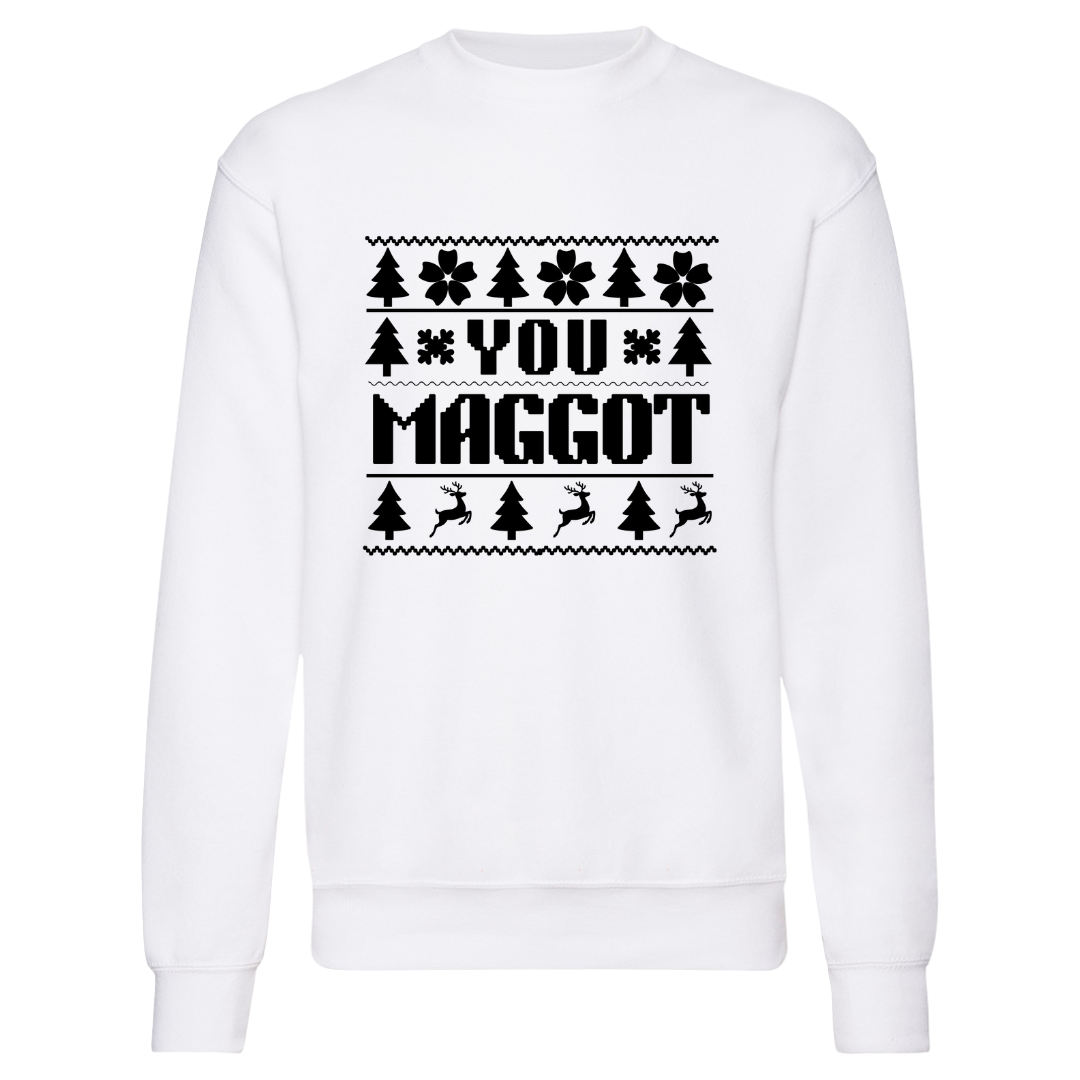 Couple's Funny Christmas Matching Sweatshirt Top - You Scumbag & You Maggot - Picture 3 of 13