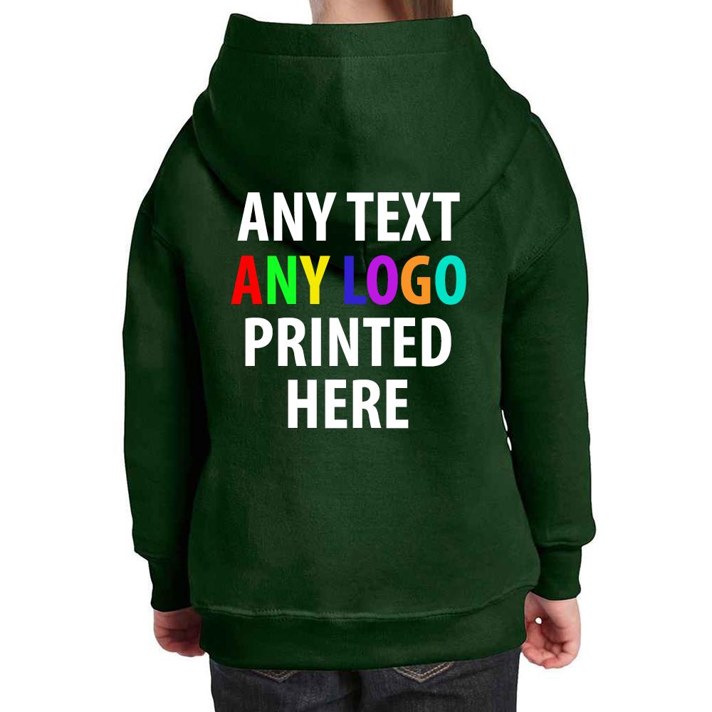 Personalised Kids Hoodie Custom Printed Children Hooded Gildan Sweatshirt Top - Picture 18 of 58