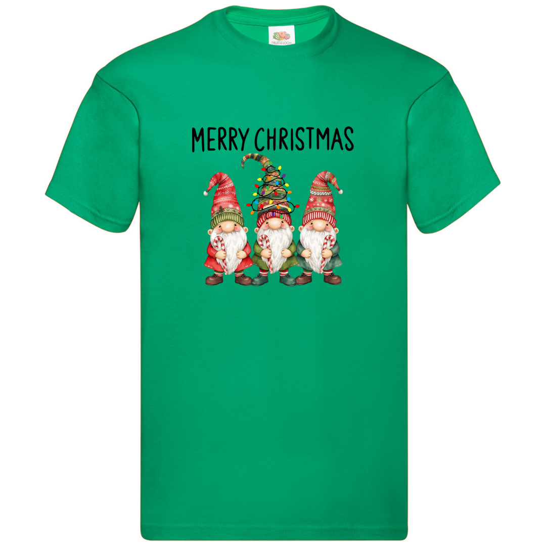Three Gnomes Matching Family T-Shirt Merry Christmas Lights Unisex Tee Xmas Gift - Picture 10 of 11