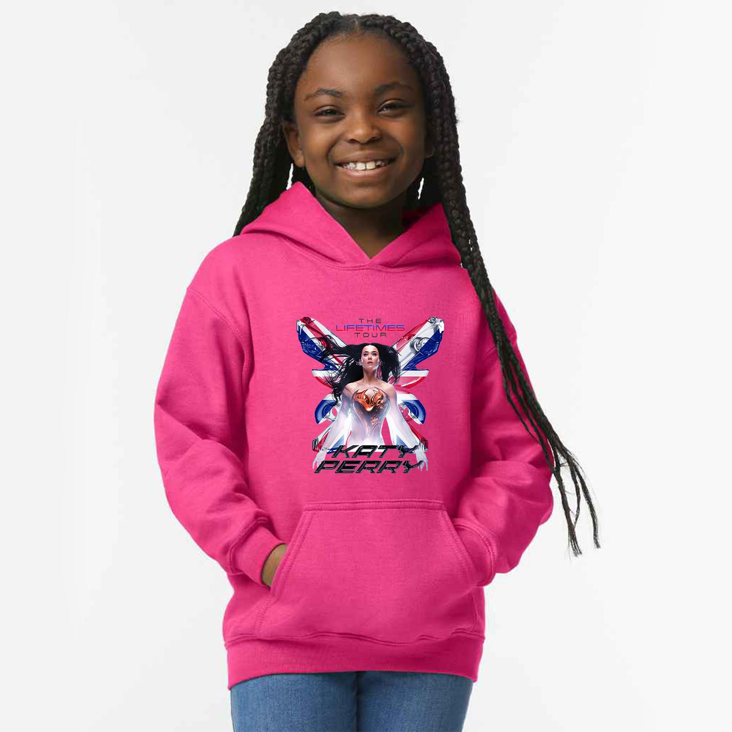Kids Katy Perry Printed Hoodie Lifetimes Tour Girls Boys Hooded Sweatshirt UK - Picture 8 of 18