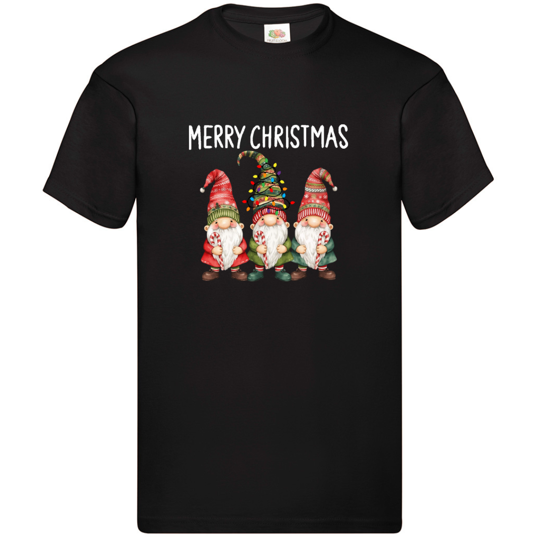 Three Gnomes Matching Family T-Shirt Merry Christmas Lights Unisex Tee Xmas Gift - Picture 2 of 11