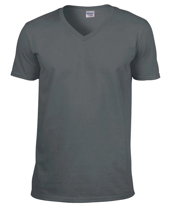 Gildan V-Neck T-Shirt Mens Short Sleeve Plain Ringspun Cotton Softstyle Tee Top - Picture 14 of 16