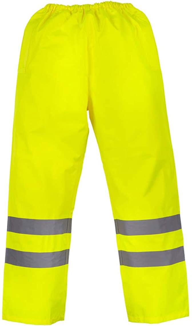 Hi Vis Waterproof Rain Over Trousers Visibility Viz Reflective Safety