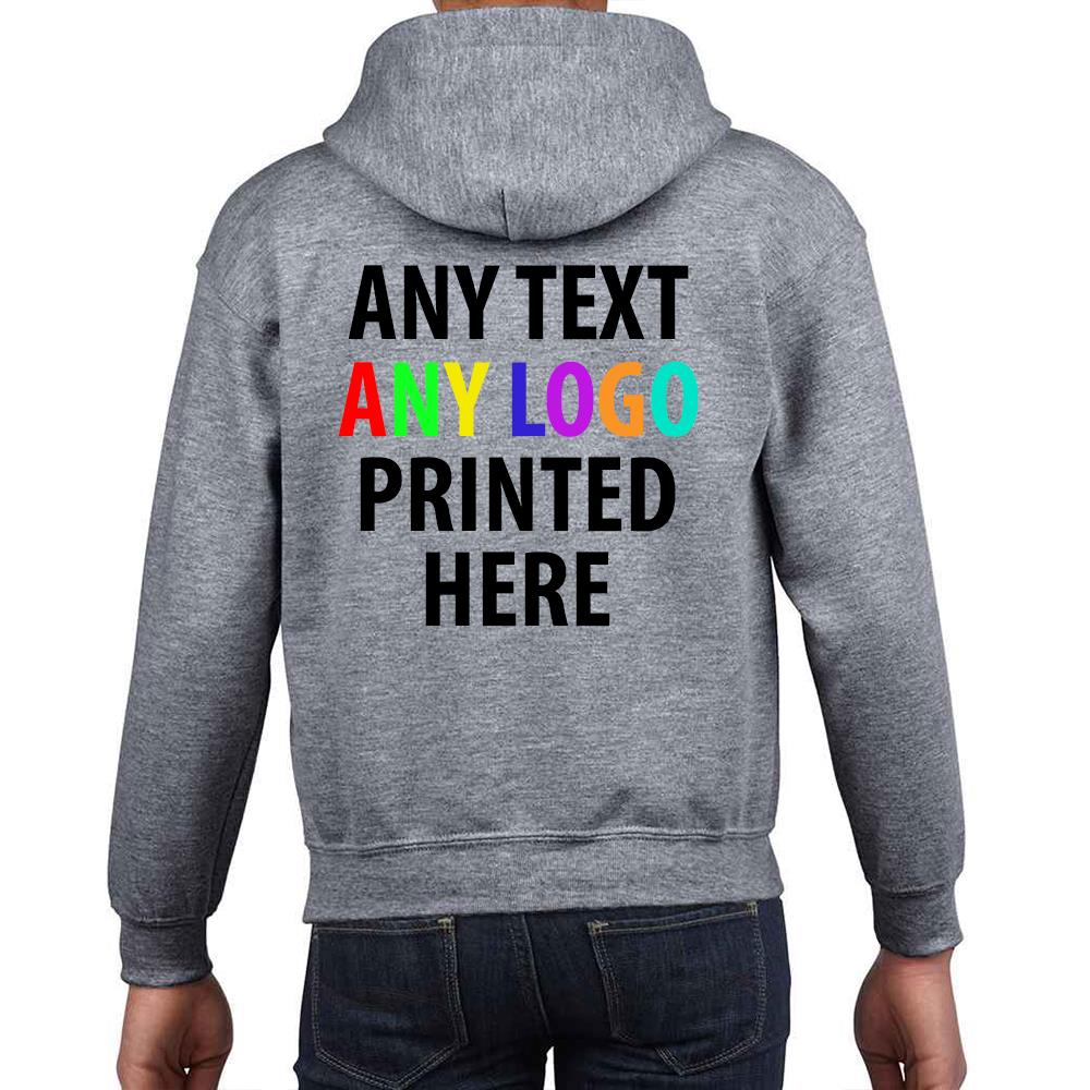 Personalised Kids Hoodie Custom Printed Children Hooded Gildan Sweatshirt Top - Picture 24 of 58
