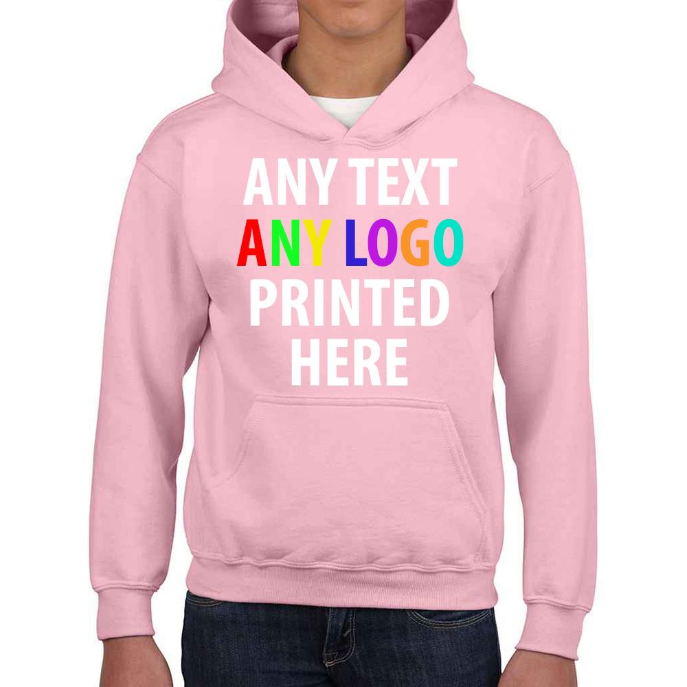 Personalised Kids Hoodie Custom Printed Children Hooded Gildan Sweatshirt Top - Picture 34 of 58