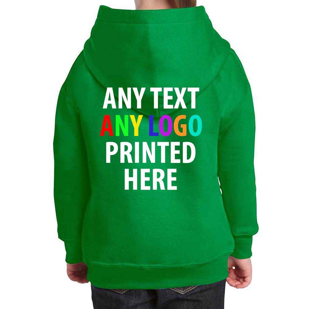 Personalised Kids Hoodie Custom Printed Children Hooded Gildan Sweatshirt Top - Picture 30 of 58