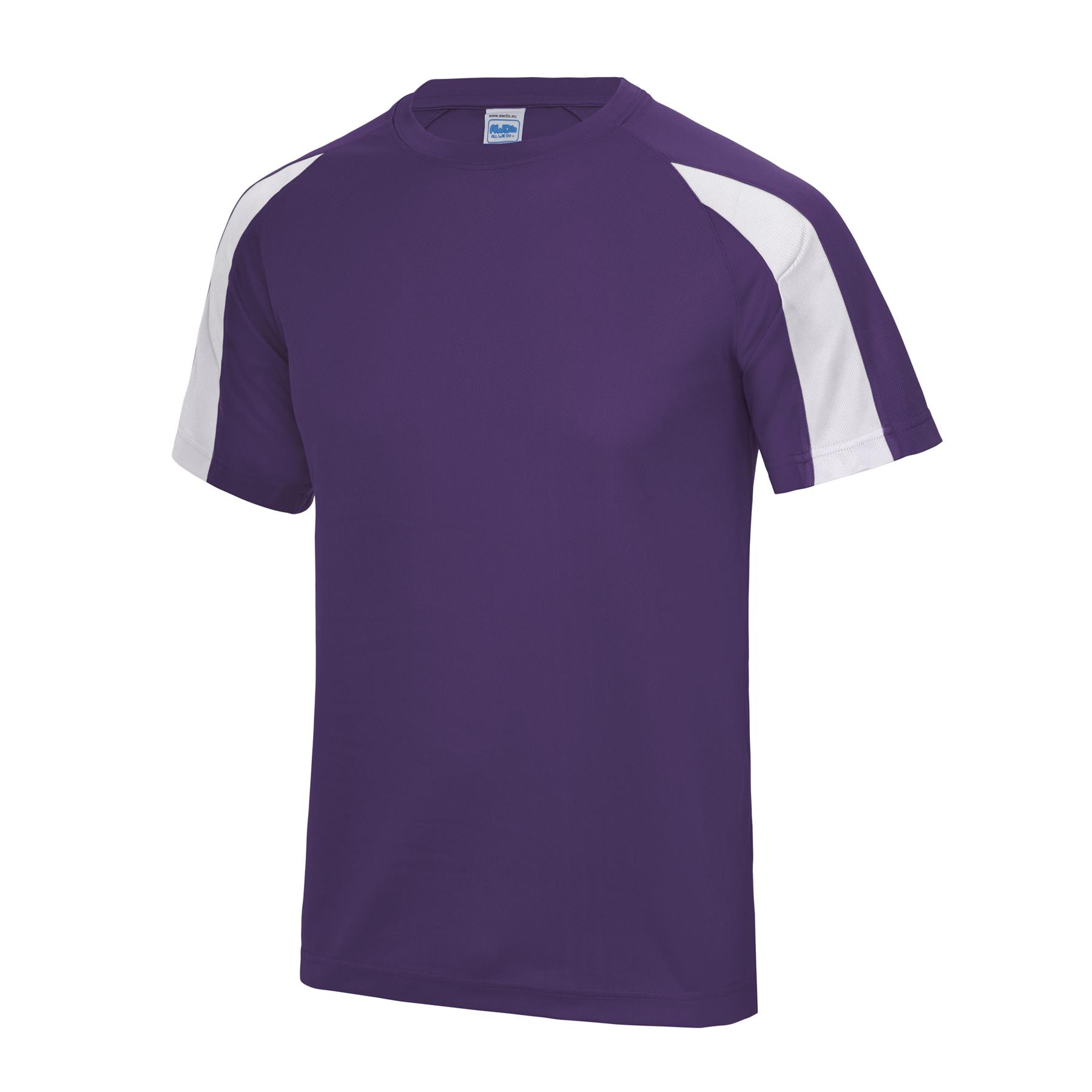 Mens Quick Dry Contrast Cool T-Shirt Polyester Sports Running Gym Top Tee AWDis - Picture 24 of 34