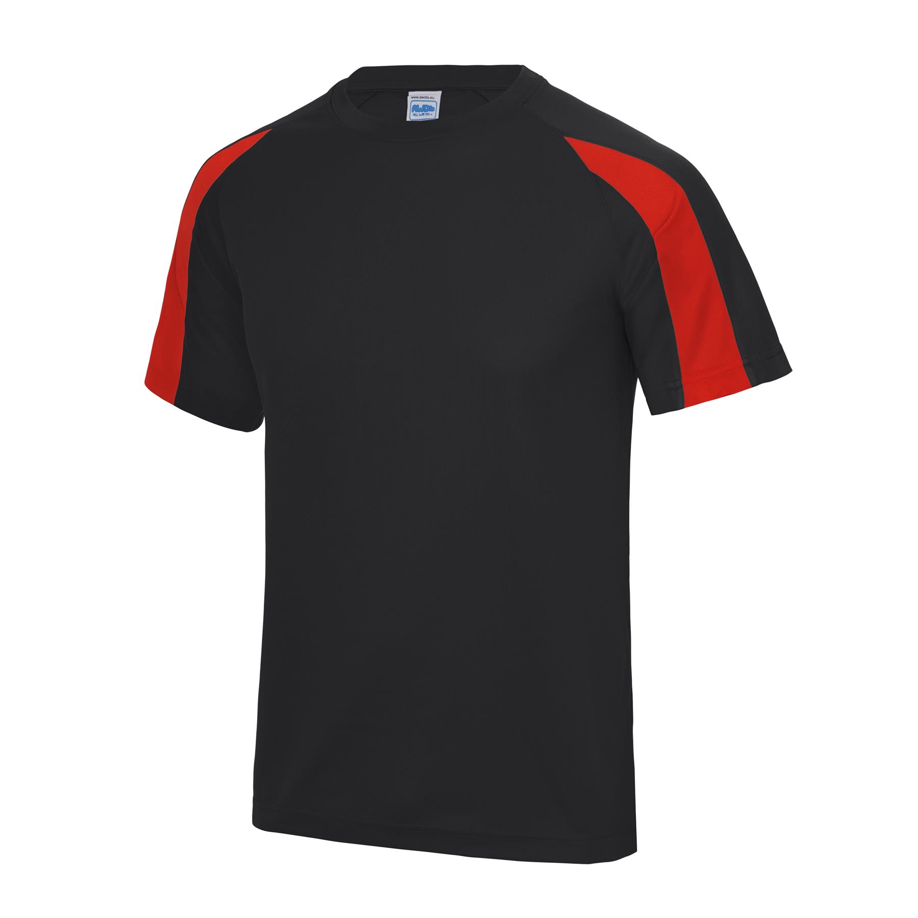 Mens Quick Dry Contrast Cool T-Shirt Polyester Sports Running Gym Top Tee AWDis - Picture 9 of 34