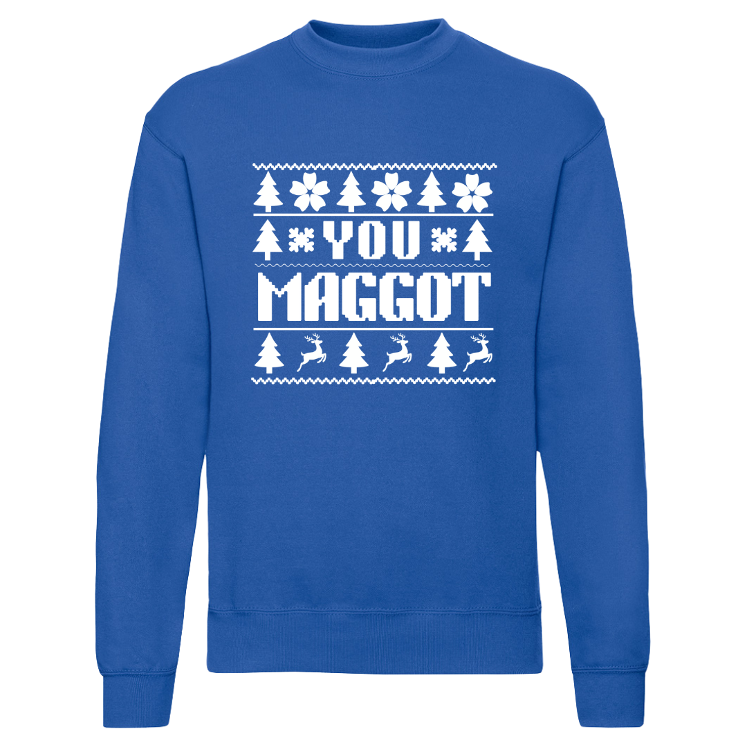 Couple's Funny Christmas Matching Sweatshirt Top - You Scumbag & You Maggot - Picture 6 of 13