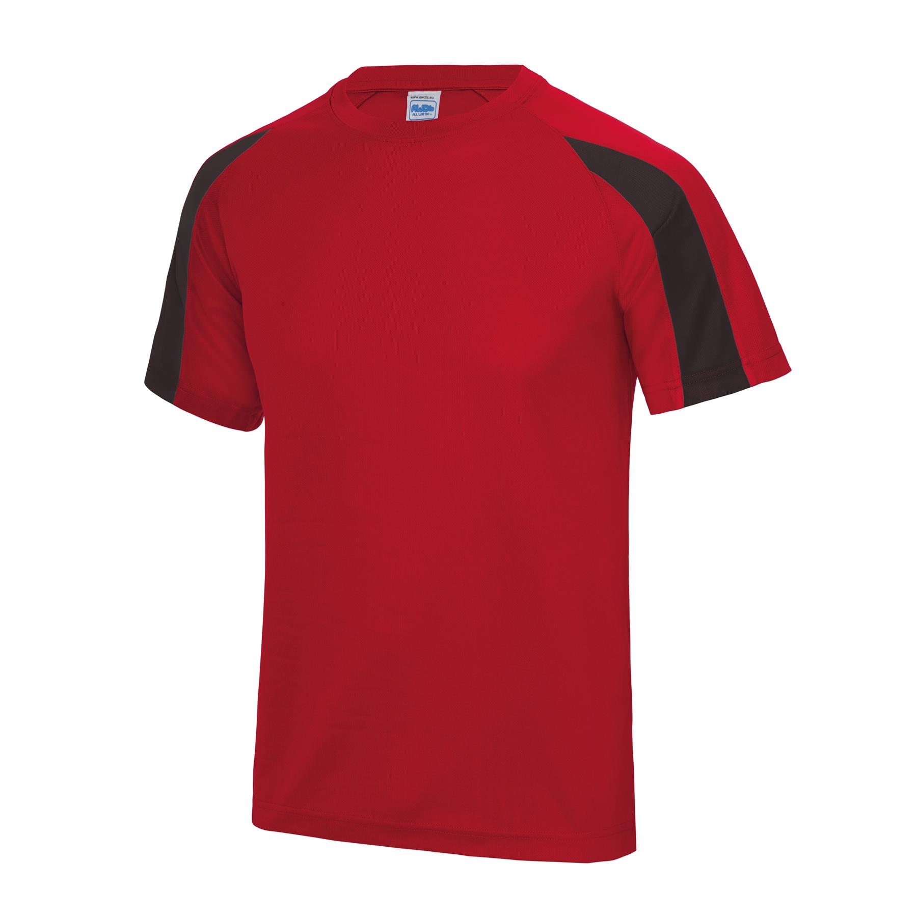 Mens Quick Dry Contrast Cool T-Shirt Polyester Sports Running Gym Top Tee AWDis - Picture 31 of 34