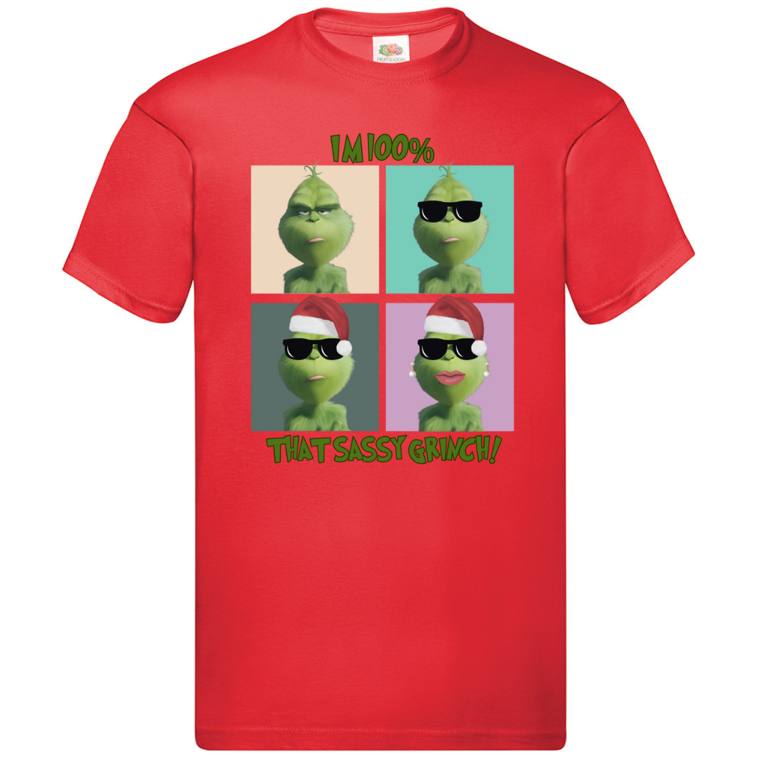 Frecher Grinch Weihnachten T-Shirt lustig Xmas Unisex Urlaub Kinder Erwachsene Tee Geschenk - Bild 6 von 8
