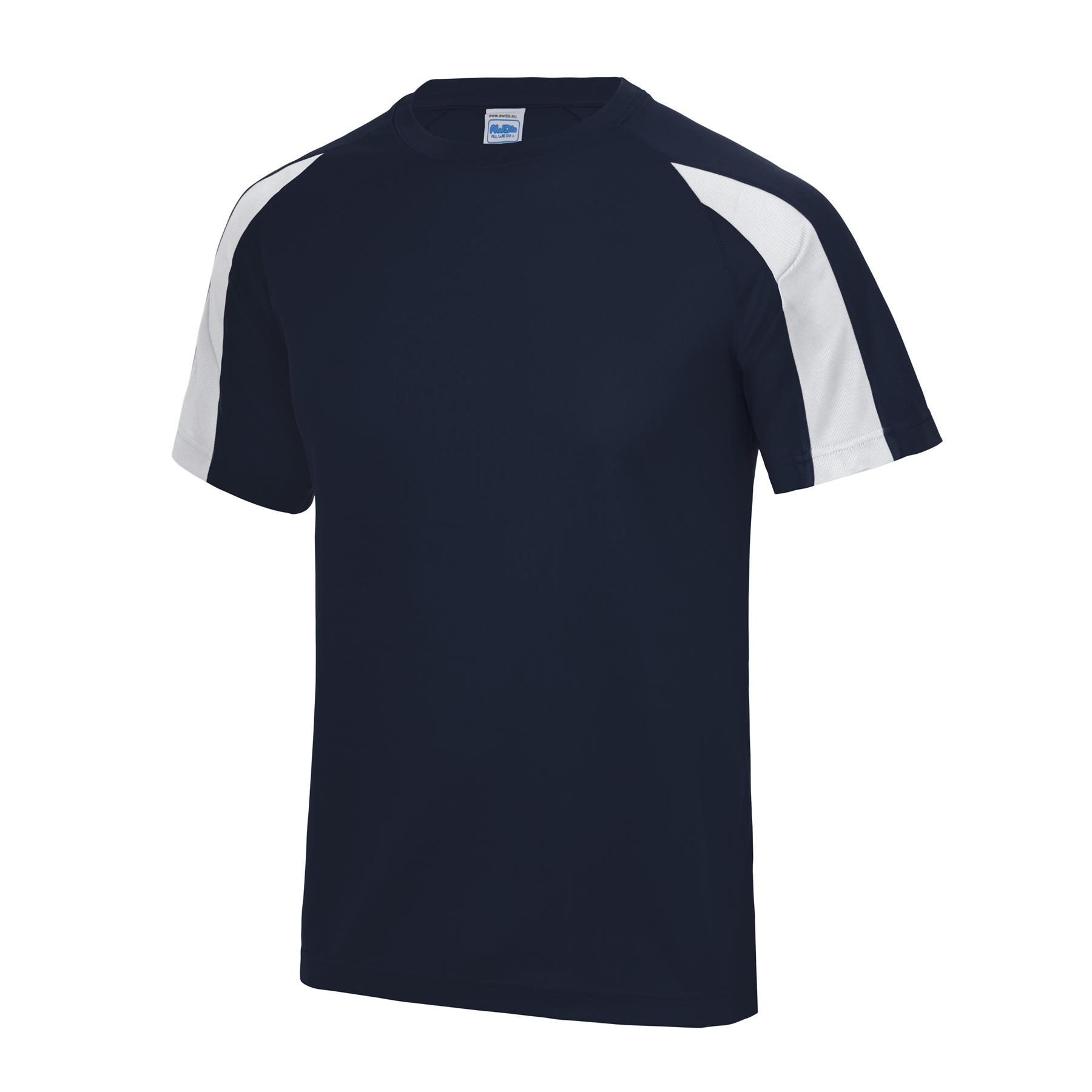 Mens Quick Dry Contrast Cool T-Shirt Polyester Sports Running Gym Top Tee AWDis - Picture 18 of 34