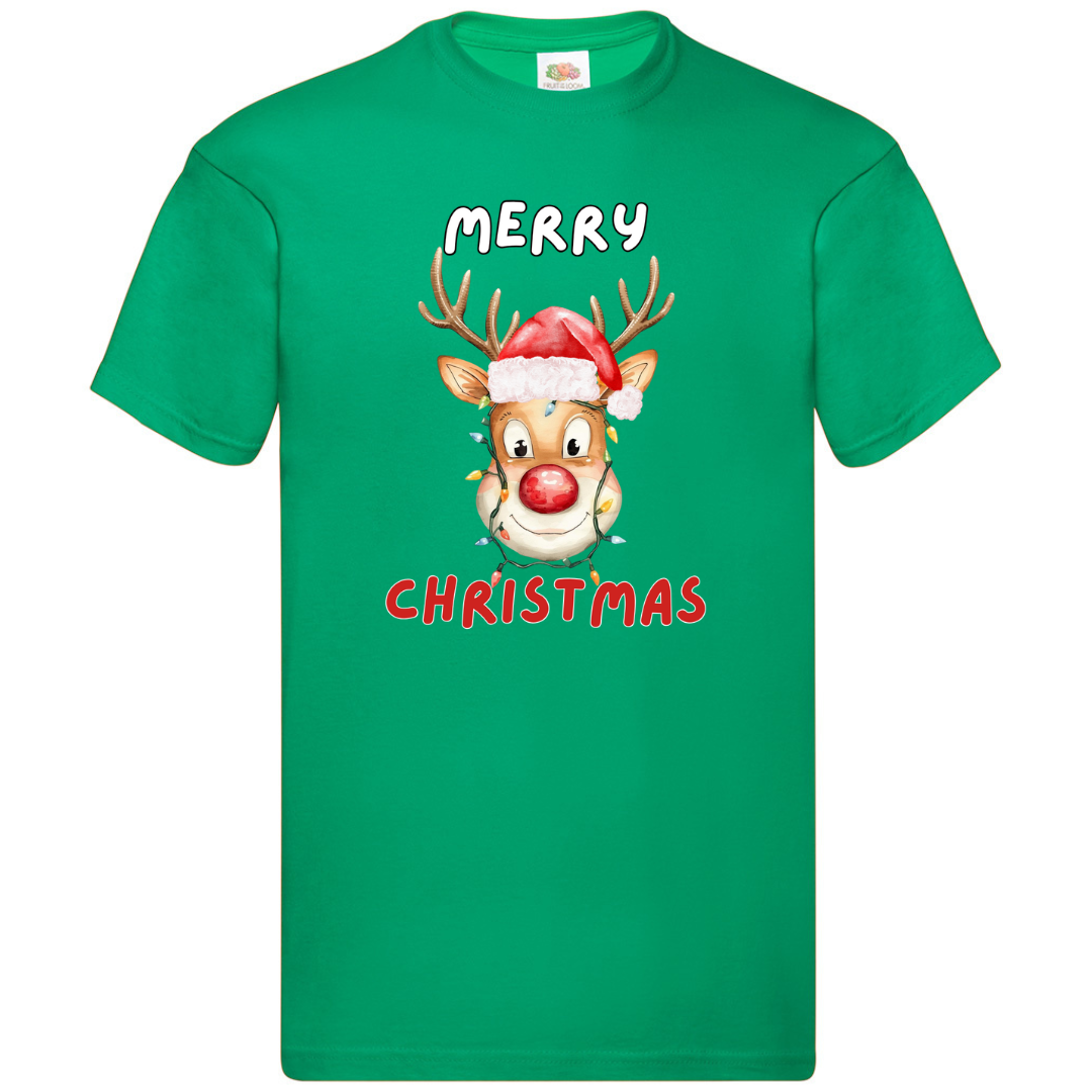 Merry Christmas Reindeer T-Shirt Funny Family Xmas Boys Girls Kids Tee Top - Picture 6 of 10