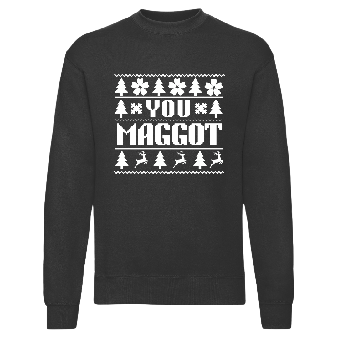 Couple's Funny Christmas Matching Sweatshirt Top - You Scumbag & You Maggot - Picture 2 of 13