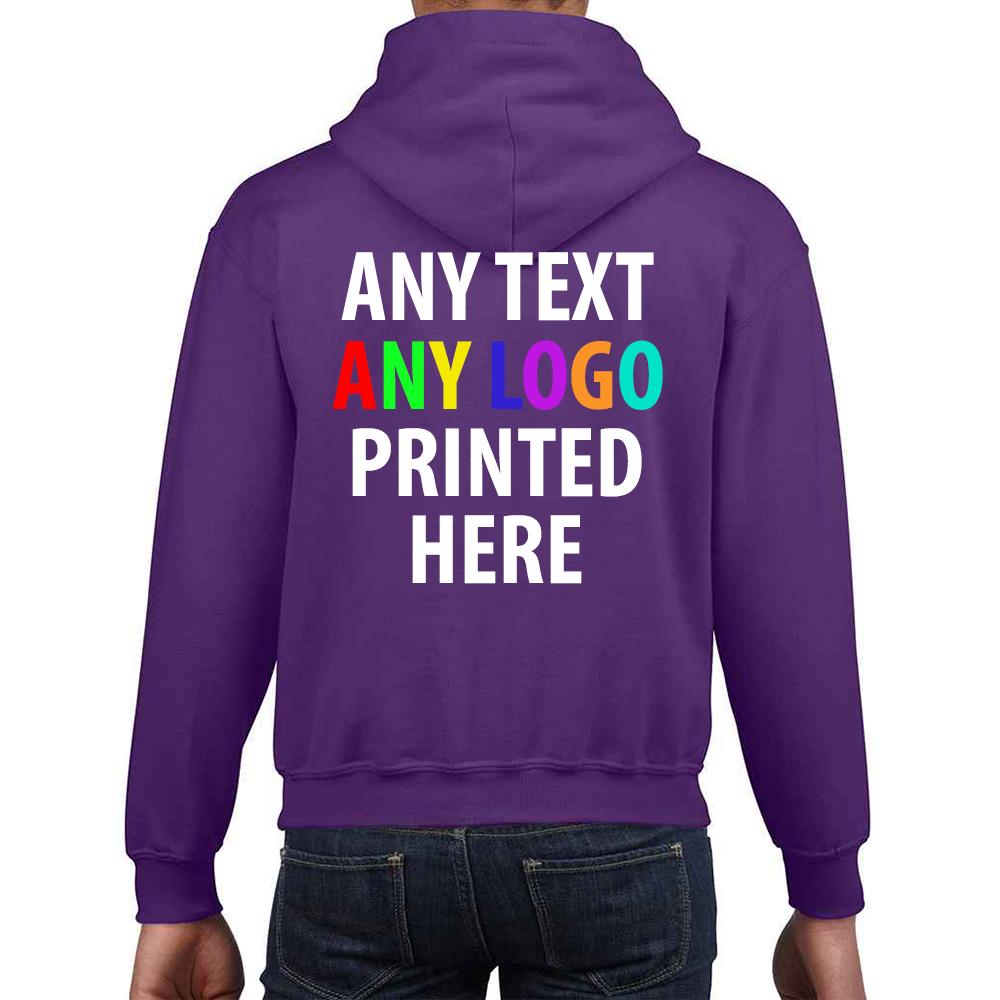 Personalised Kids Hoodie Custom Printed Children Hooded Gildan Sweatshirt Top - Picture 45 of 58