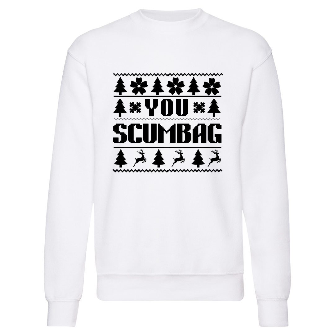 Couple's Funny Christmas Matching Sweatshirt Top - You Scumbag & You Maggot - Picture 9 of 13