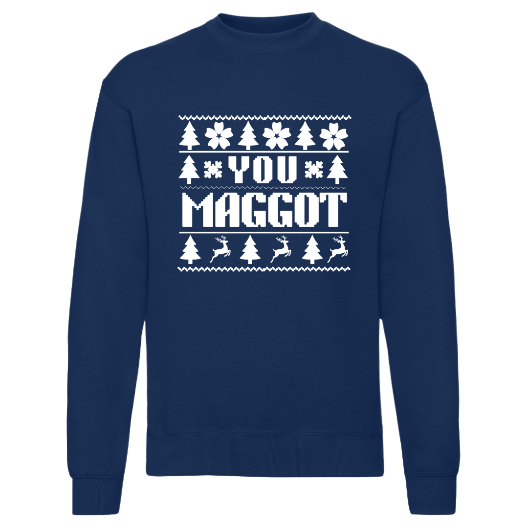 Couple's Funny Christmas Matching Sweatshirt Top - You Scumbag & You Maggot - Picture 4 of 13