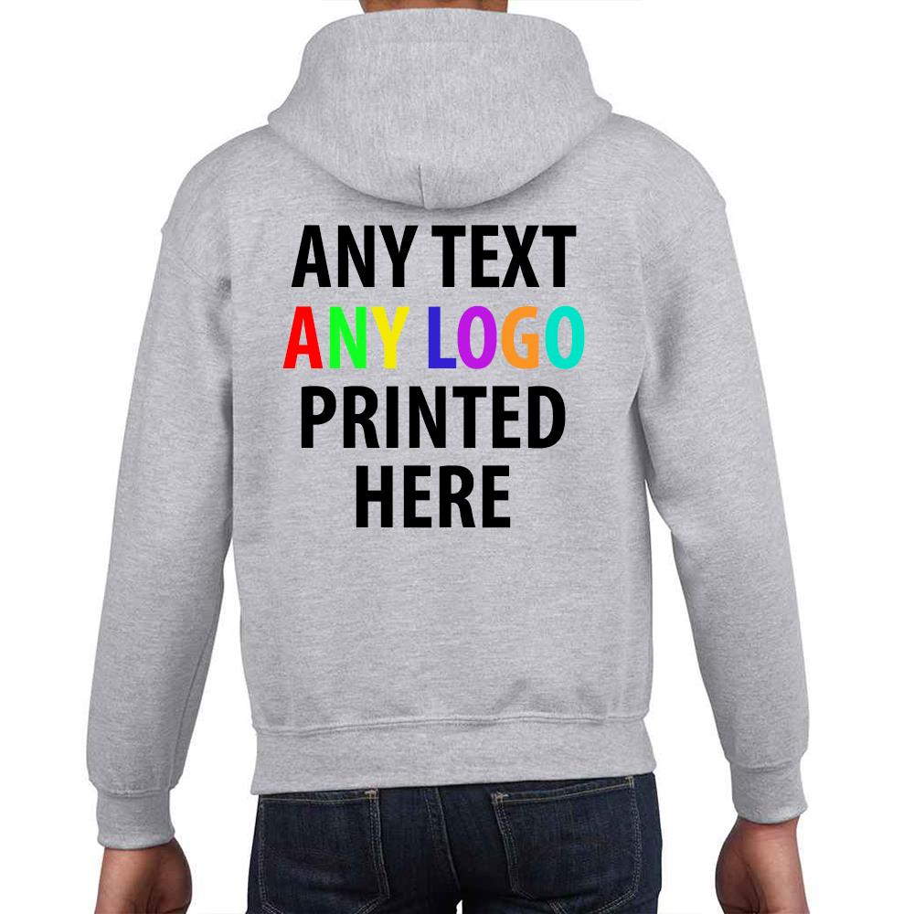 Personalised Kids Hoodie Custom Printed Children Hooded Gildan Sweatshirt Top - Picture 54 of 58