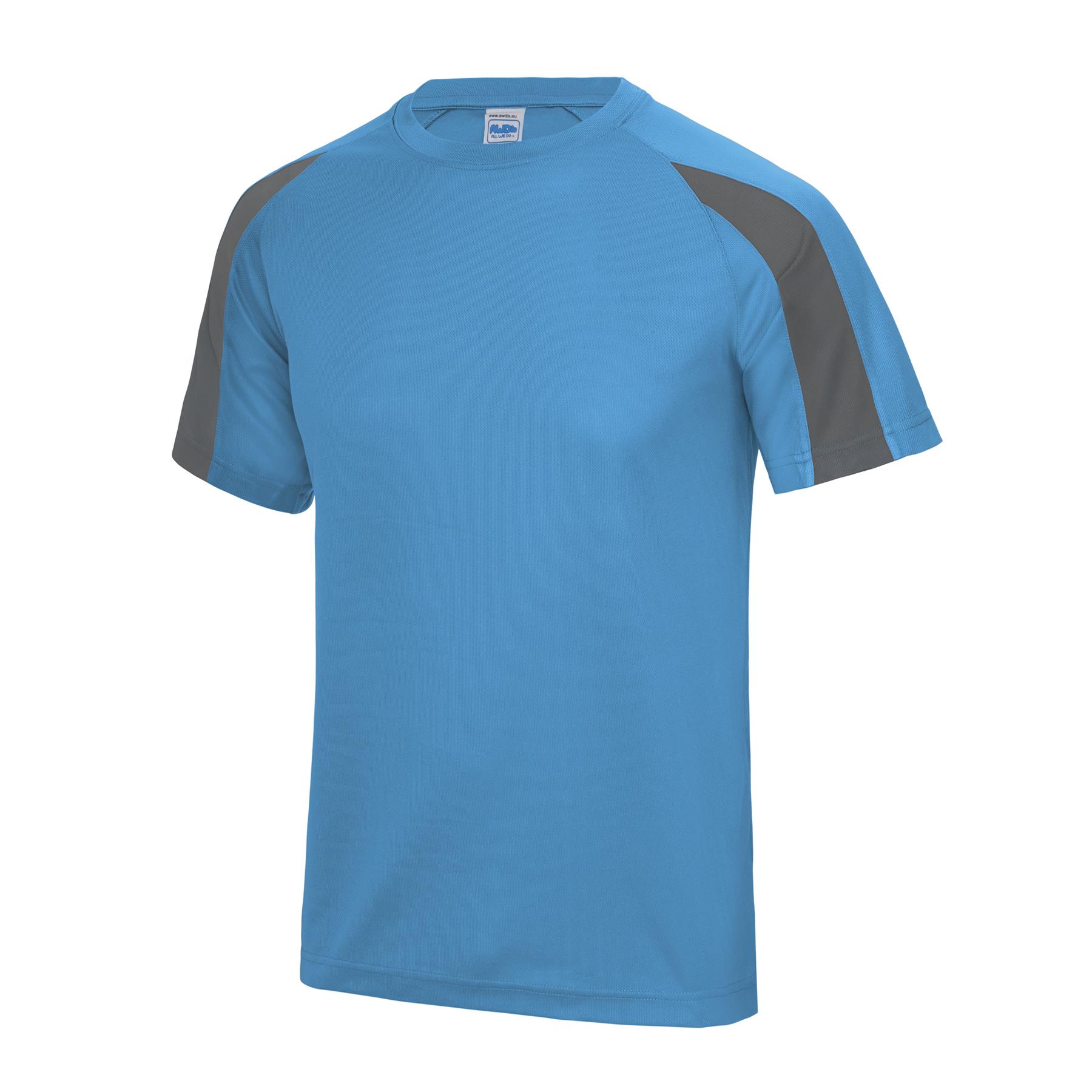 Mens Quick Dry Contrast Cool T-Shirt Polyester Sports Running Gym Top Tee AWDis - Picture 23 of 34