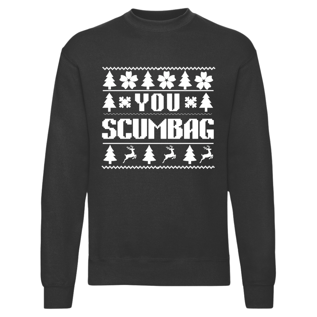 Couple's Funny Christmas Matching Sweatshirt Top - You Scumbag & You Maggot - Picture 8 of 13