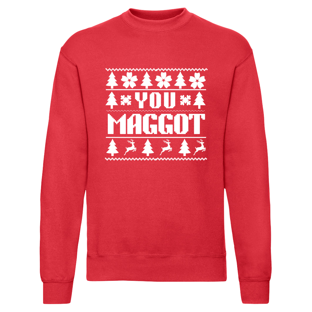 Couple's Funny Christmas Matching Sweatshirt Top - You Scumbag & You Maggot - Picture 5 of 13