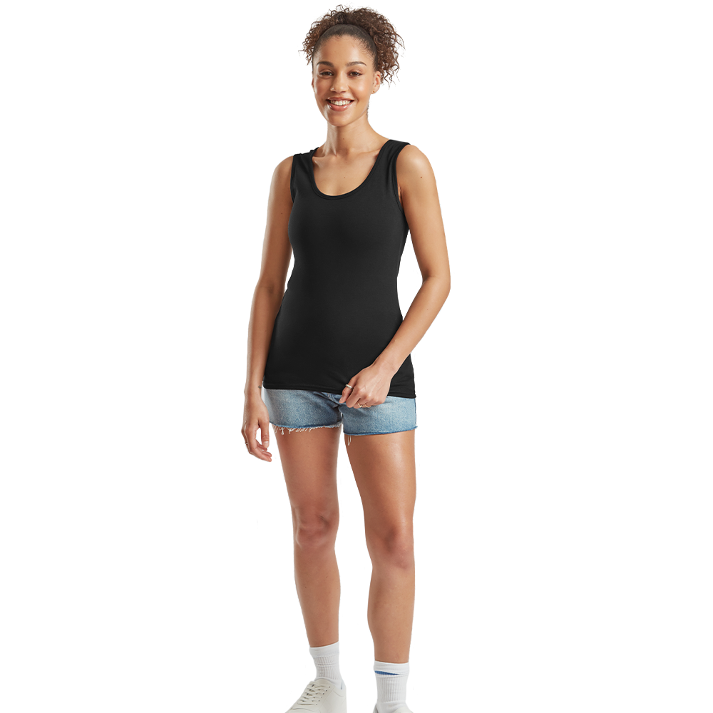 Fruit of the Loom Ladies Vest Plain 100% Cotton Womens Girls Casual Tank Top - Picture 4 of 14