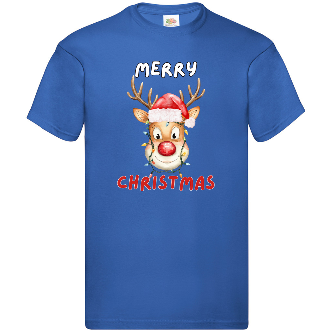 Merry Christmas Reindeer T-Shirt Funny Family Xmas Boys Girls Kids Tee Top - Picture 9 of 10