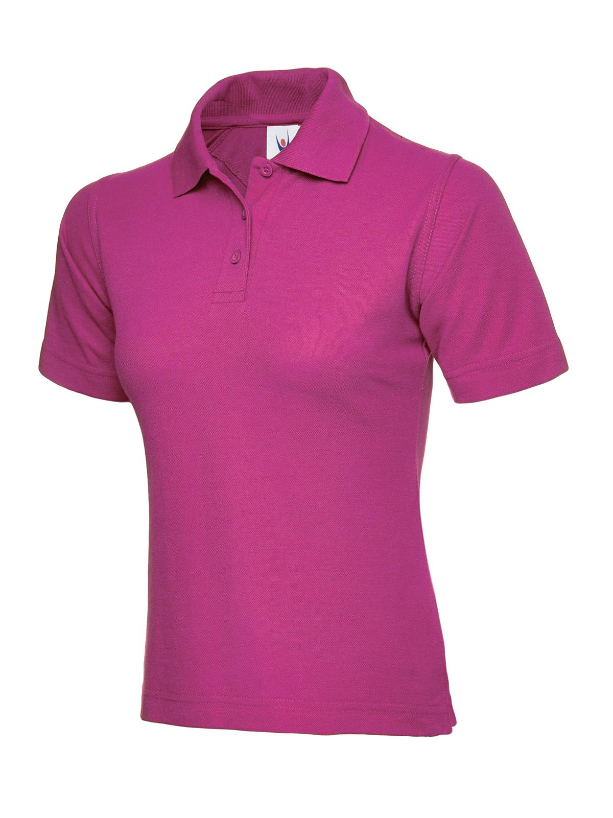 UNEEK Women's Classic Polo Shirt UC106 Plain Short Sleeve Casual Work Tee Top - Picture 20 of 23