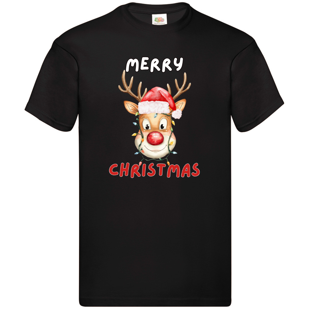 Merry Christmas Reindeer T-Shirt Funny Family Xmas Boys Girls Kids Tee Top - Picture 3 of 10