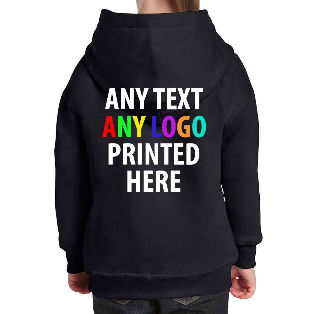 Personalised Kids Hoodie Custom Printed Children Hooded Gildan Sweatshirt Top - Picture 9 of 58