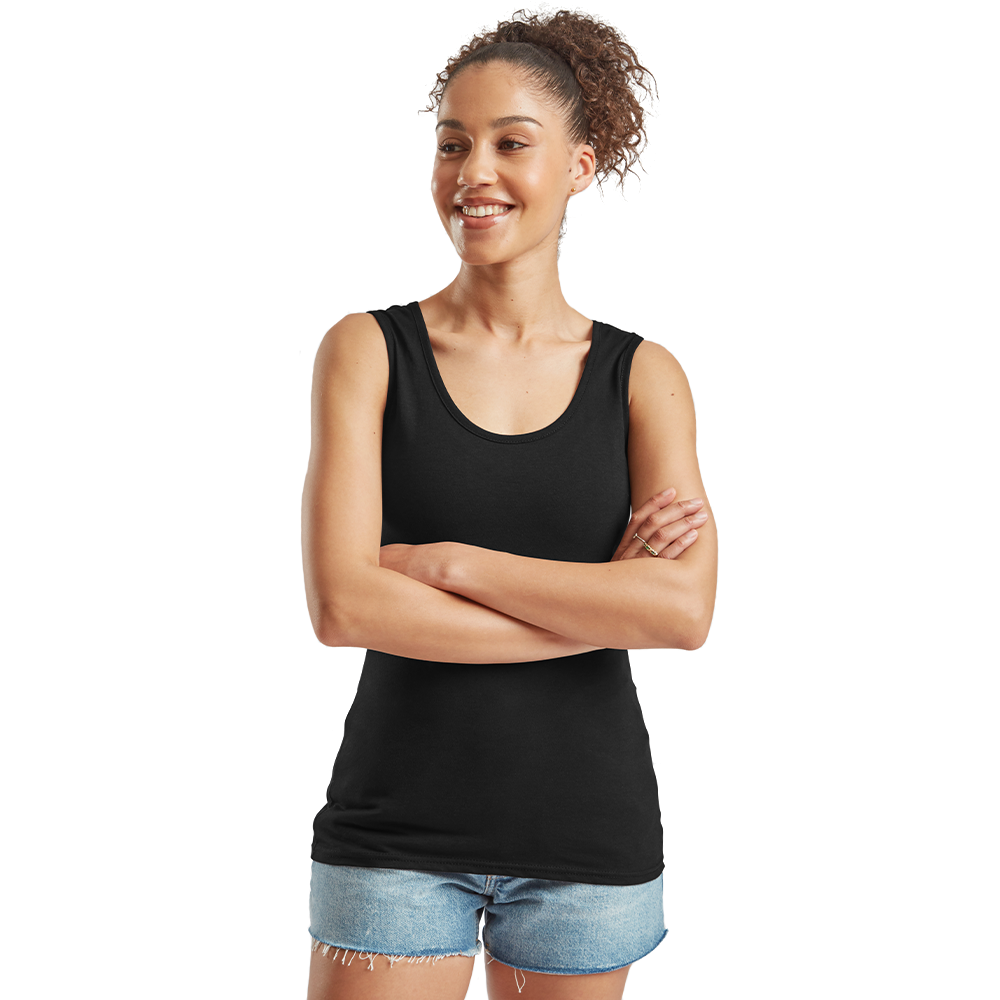 Fruit of the Loom Ladies Vest Plain 100% Cotton Womens Girls Casual Tank Top - Picture 3 of 14