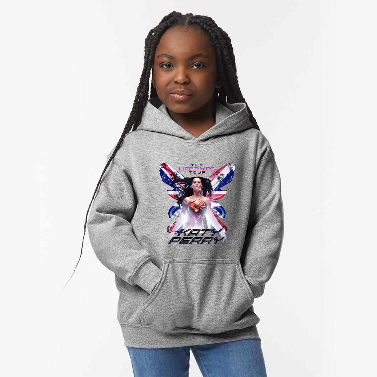 Kids Katy Perry Printed Hoodie Lifetimes Tour Girls Boys Hooded Sweatshirt UK - Picture 14 of 18