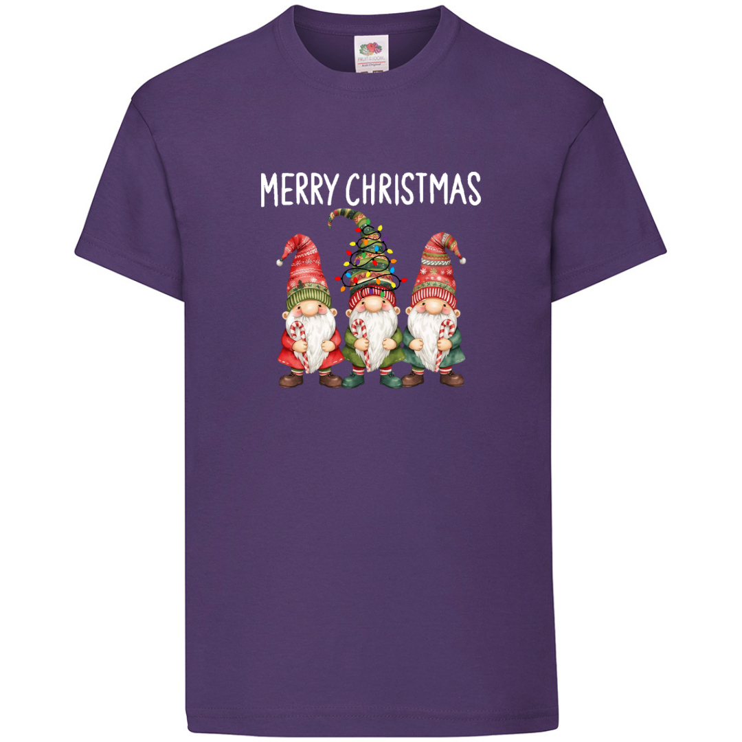 Three Gnomes Matching Family T-Shirt Merry Christmas Lights Unisex Tee Xmas Gift - Picture 7 of 11