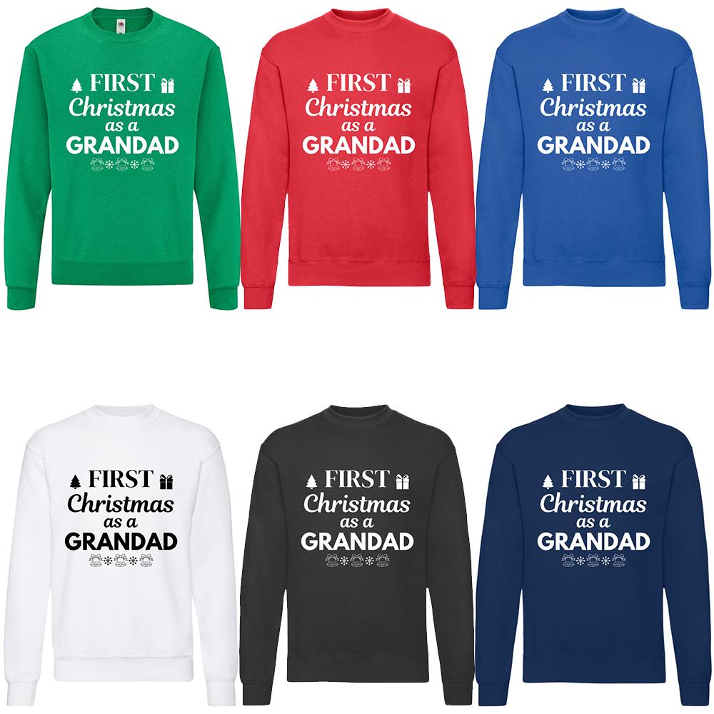 First Christmas Sweatshirt Grandad Grandma Party Jumper Xmas Newborn - Picture 2 of 15