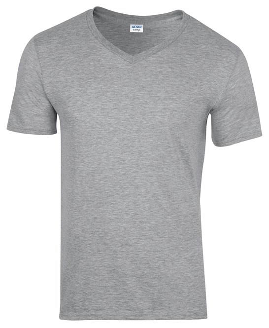 5 Pack Gildan V-Neck T-Shirt Short Sleeve Mens Plain Cotton Softstyle Tee Top - Picture 5 of 10