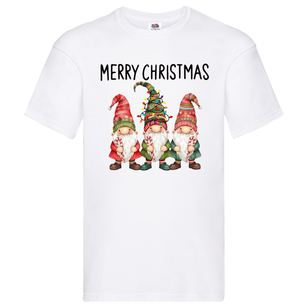 Three Gnomes Matching Family T-Shirt Merry Christmas Lights Unisex Tee Xmas Gift - Picture 3 of 11