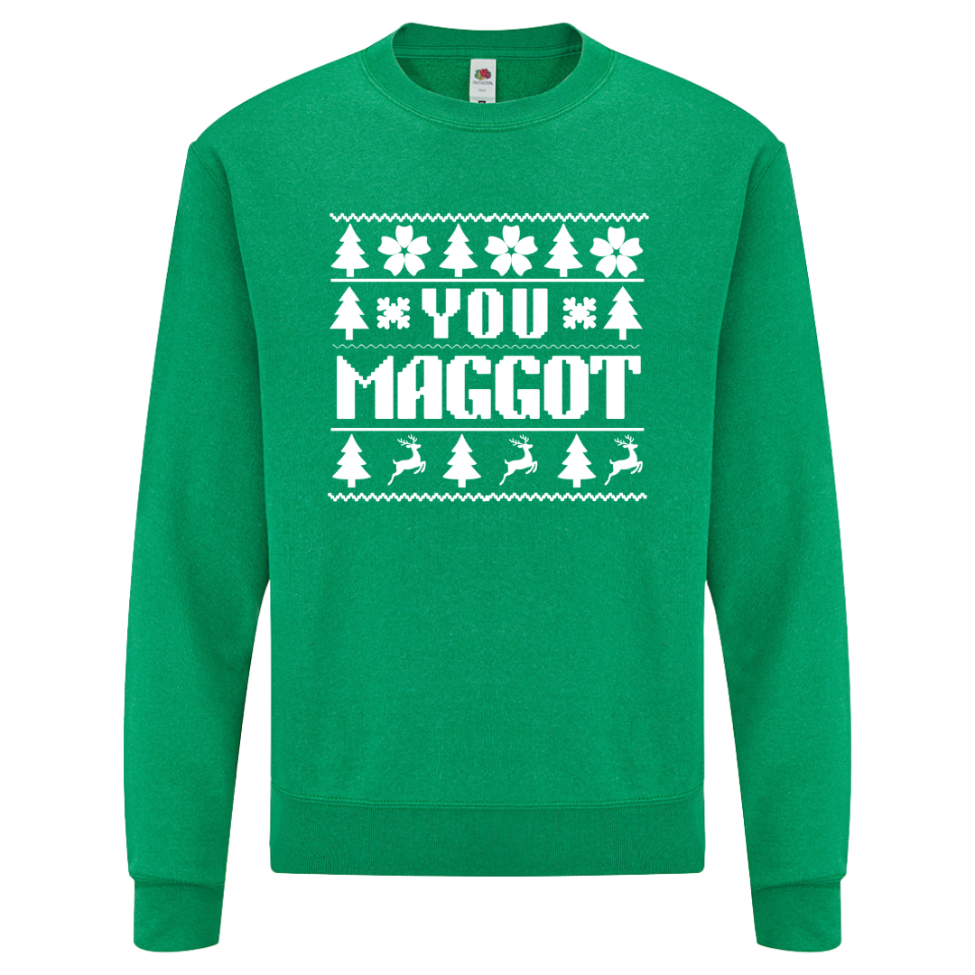 Couple's Funny Christmas Matching Sweatshirt Top - You Scumbag & You Maggot - Picture 7 of 13
