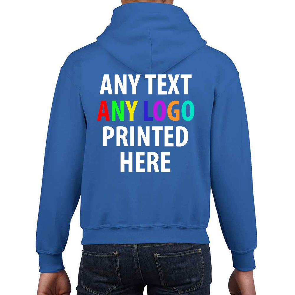 Personalised Kids Hoodie Custom Printed Children Hooded Gildan Sweatshirt Top - Picture 51 of 58