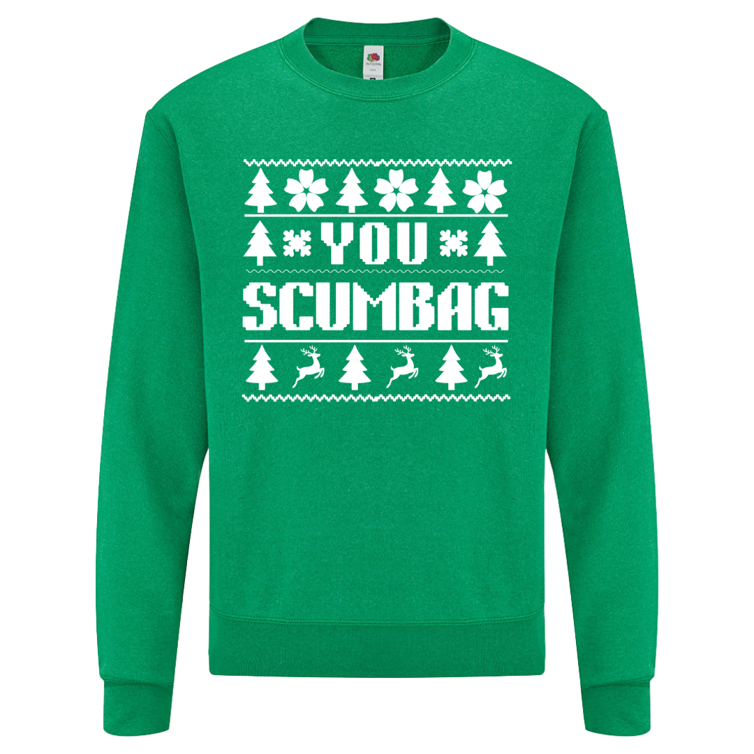 Couple's Funny Christmas Matching Sweatshirt Top - You Scumbag & You Maggot - Picture 13 of 13