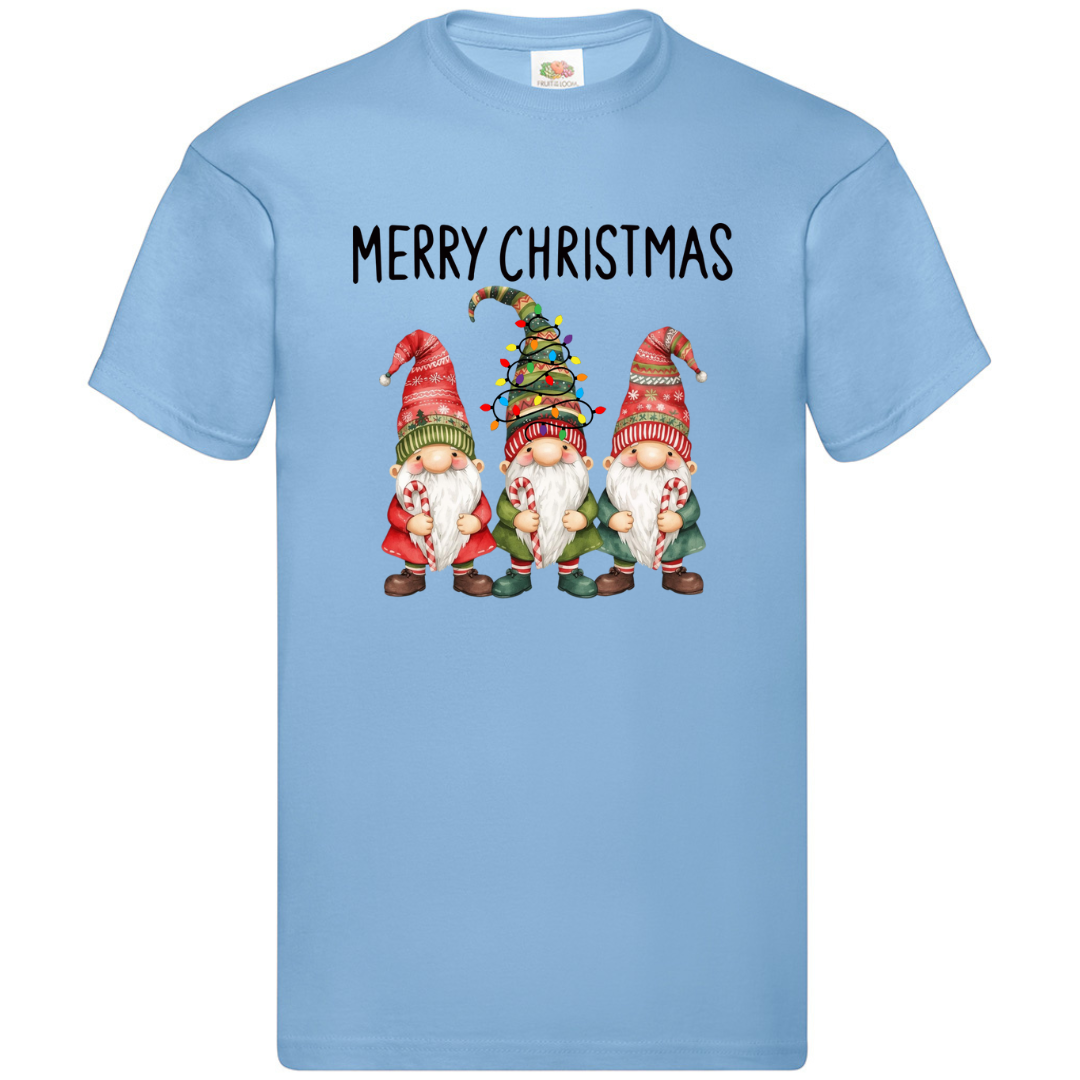 Three Gnomes Matching Family T-Shirt Merry Christmas Lights Unisex Tee Xmas Gift - Picture 11 of 11