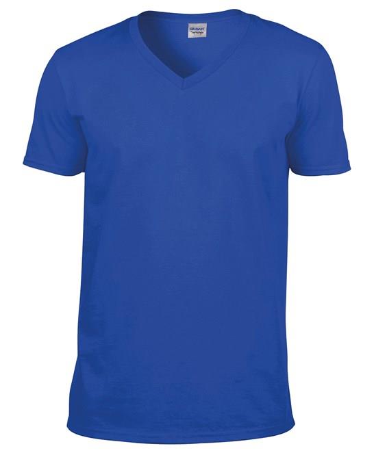 5 Pack Gildan V-Neck T-Shirt Short Sleeve Mens Plain Cotton Softstyle Tee Top - Picture 9 of 10