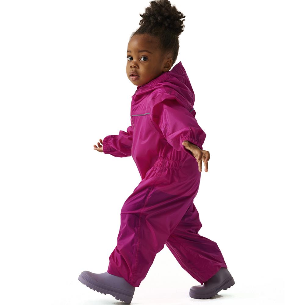 Regatta Kids Paddle Rain Suit Waterproof All-in-One Boys Girls Puddle Hooded - Picture 21 of 21