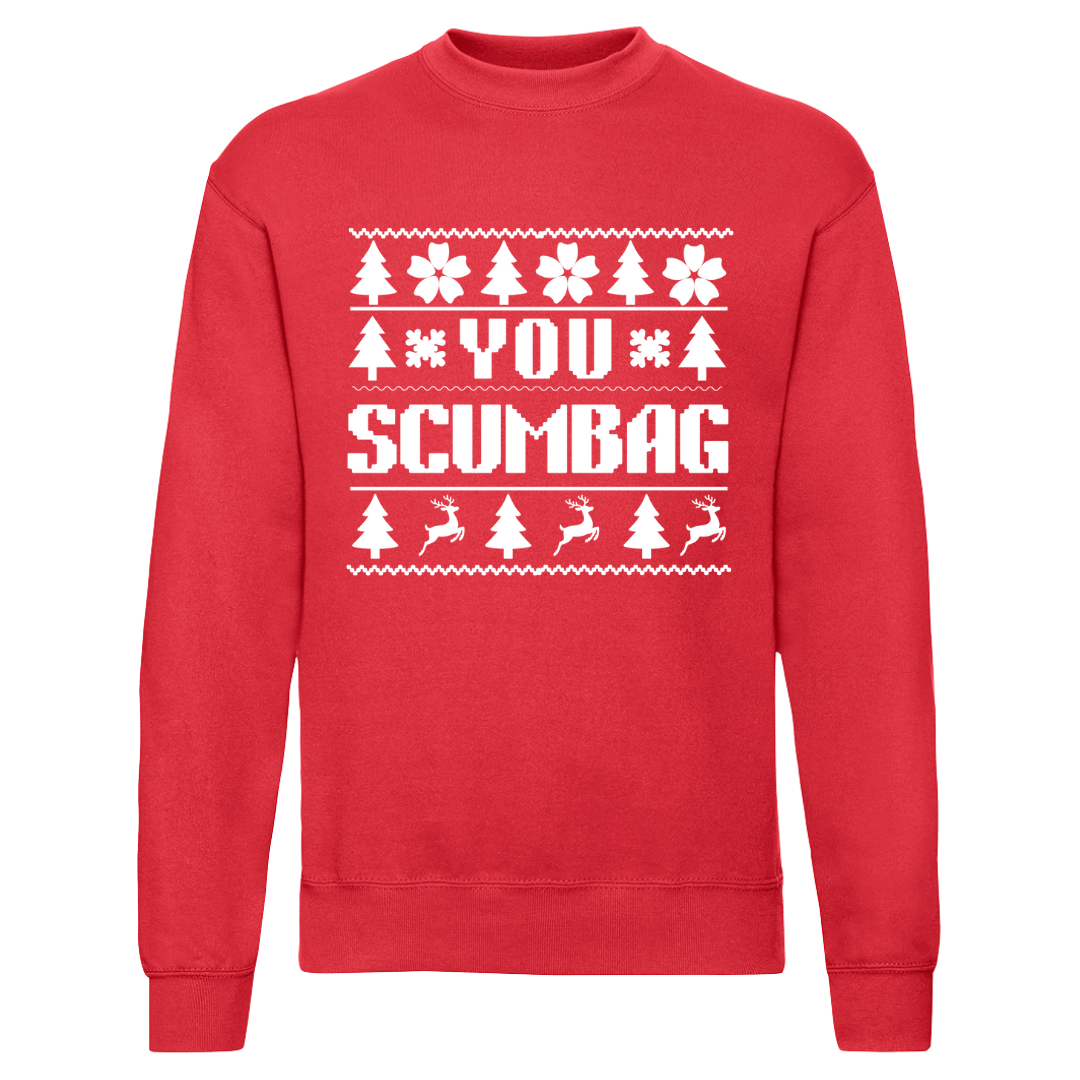 Couple's Funny Christmas Matching Sweatshirt Top - You Scumbag & You Maggot - Picture 11 of 13