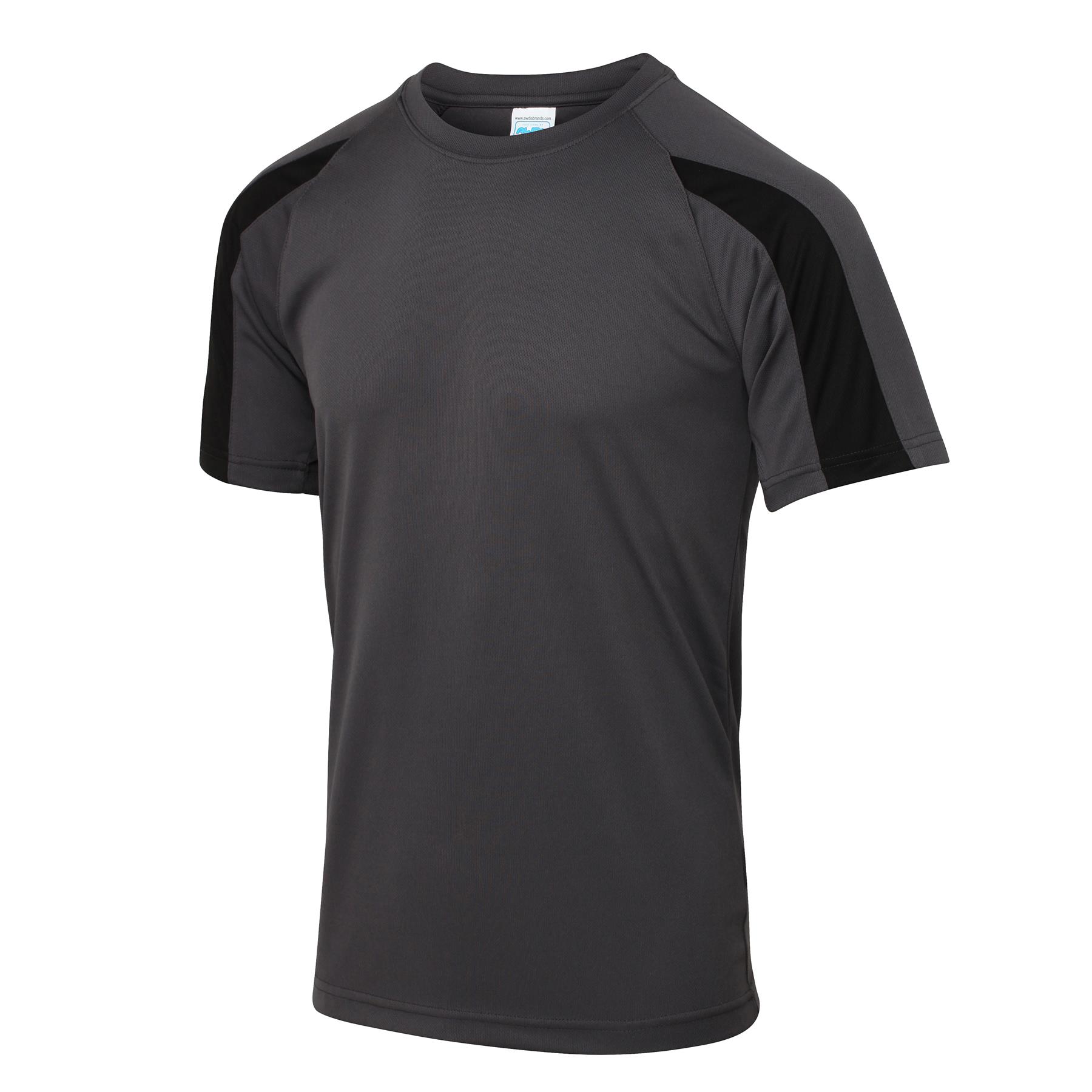 Mens Quick Dry Contrast Cool T-Shirt Polyester Sports Running Gym Top Tee AWDis - Picture 27 of 34