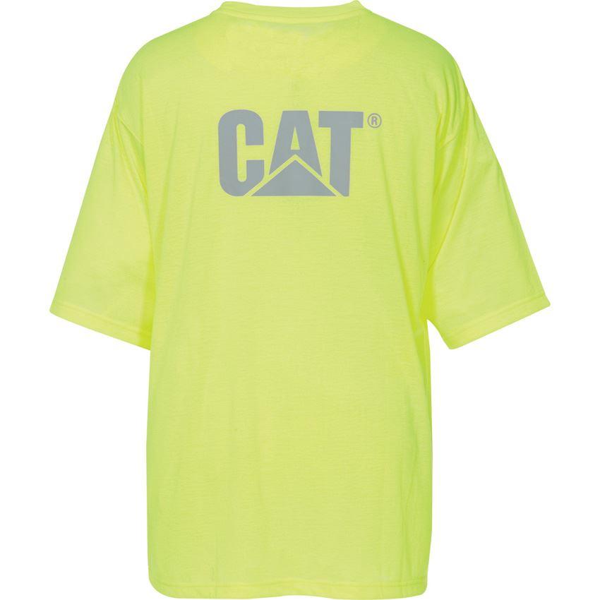 New Caterpillar Men's HiVis Work Safety Trademark Pocket Tee Tshirt