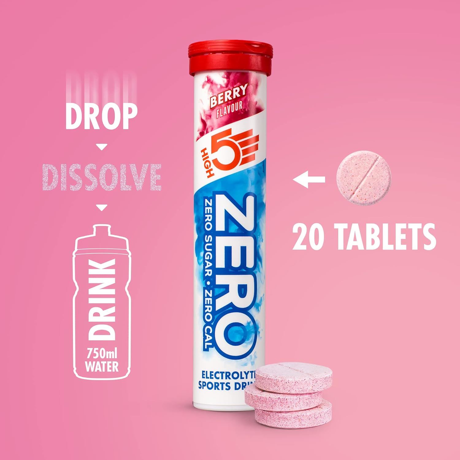 High 5 Zero Electrolyte Sports Hydration Drink - 20 Tabletten 8er Pack - Bild 4 von 31