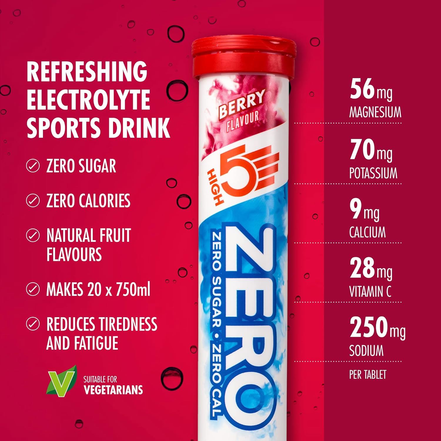 High 5 Zero Electrolyte Sports Hydration Drink - 20 Tabletten 8er Pack - Bild 3 von 31