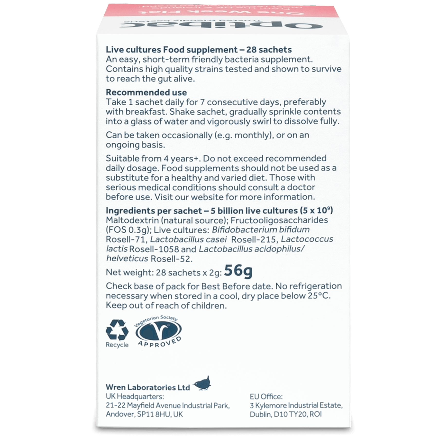 OptiBac Probiotics One Week Flat 7 - 28 Sachets - Picture 9 of 13