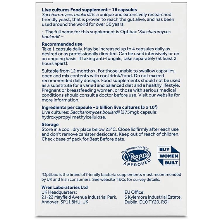 OptiBac Probiotics | Saccharomyces Boulardii | 16 - 80 Capsules - Picture 4 of 8